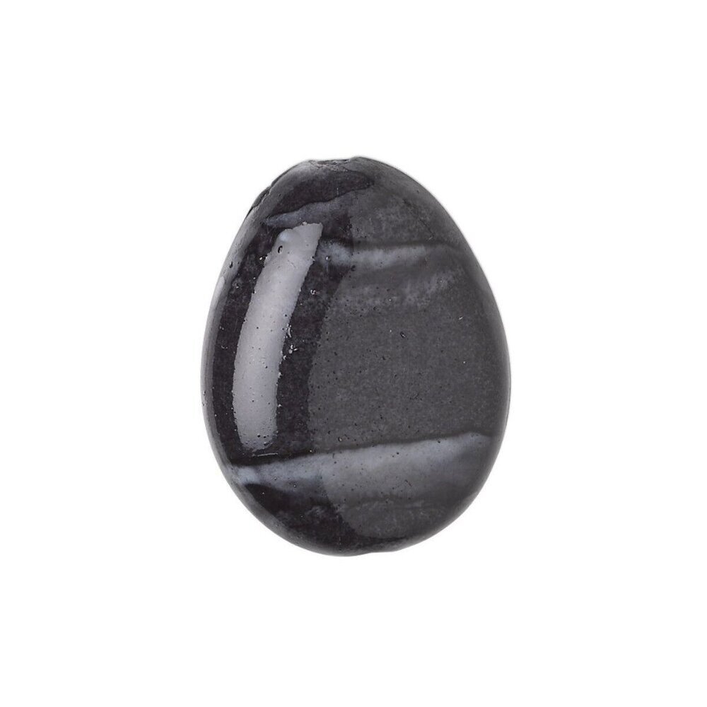 Vintage Y2K 90s Gray White Watercolor Puffed Teardrop Acrylic Beads 8 pcs